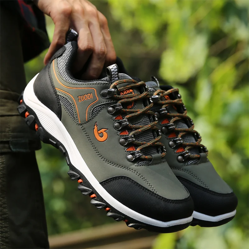 Autumn And Winter Models, Men's Waterproof Hiking Shoes, Outdoor PU Leather Sports Shoes, Wear-Resistant, Walking, Tactical