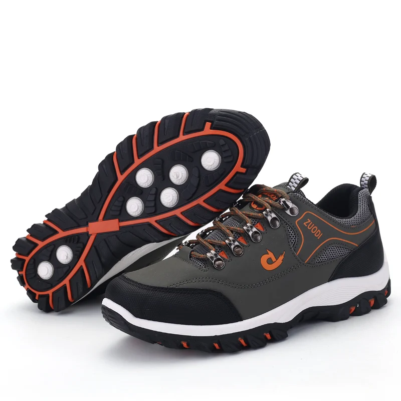Autumn And Winter Models, Men's Waterproof Hiking Shoes, Outdoor PU Leather Sports Shoes, Wear-Resistant, Walking, Tactical