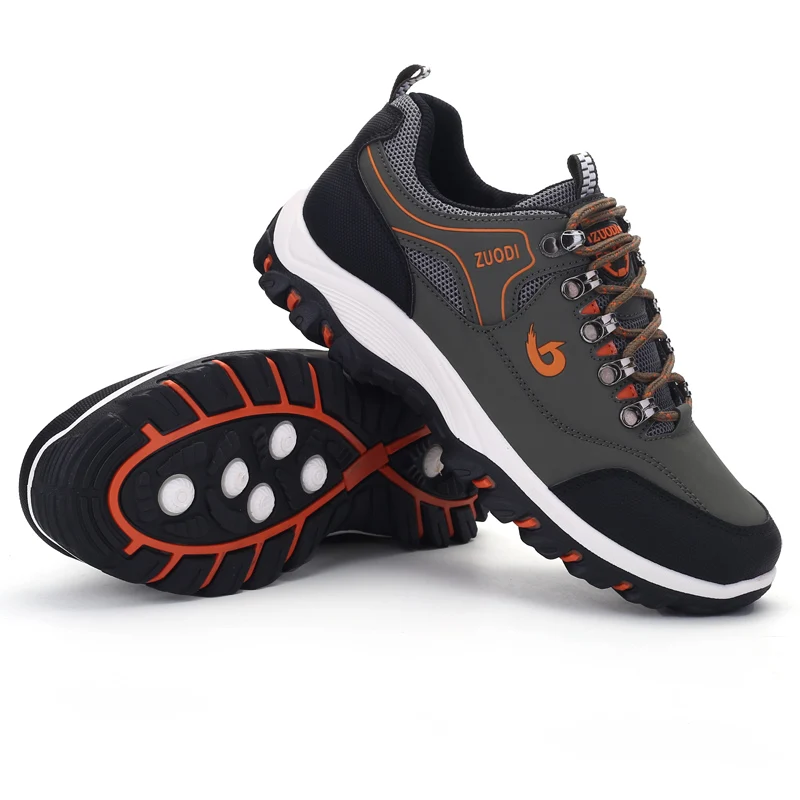 Autumn And Winter Models, Men's Waterproof Hiking Shoes, Outdoor PU Leather Sports Shoes, Wear-Resistant, Walking, Tactical