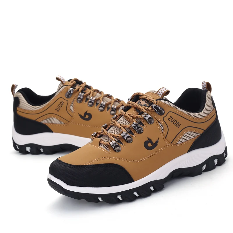 Autumn And Winter Models, Men's Waterproof Hiking Shoes, Outdoor PU Leather Sports Shoes, Wear-Resistant, Walking, Tactical