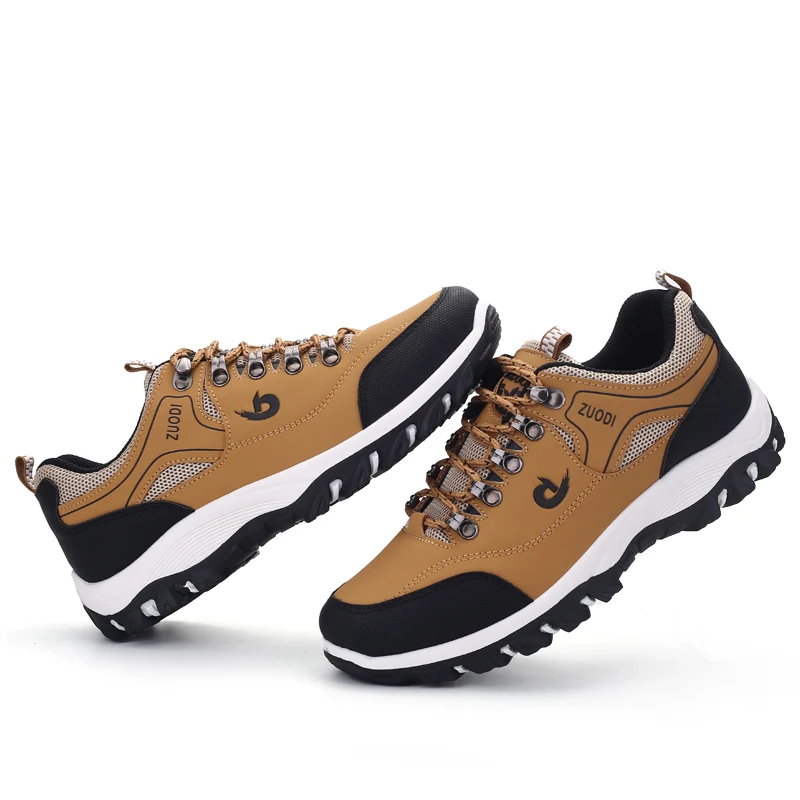 Autumn And Winter Models, Men's Waterproof Hiking Shoes, Outdoor PU Leather Sports Shoes, Wear-Resistant, Walking, Tactical