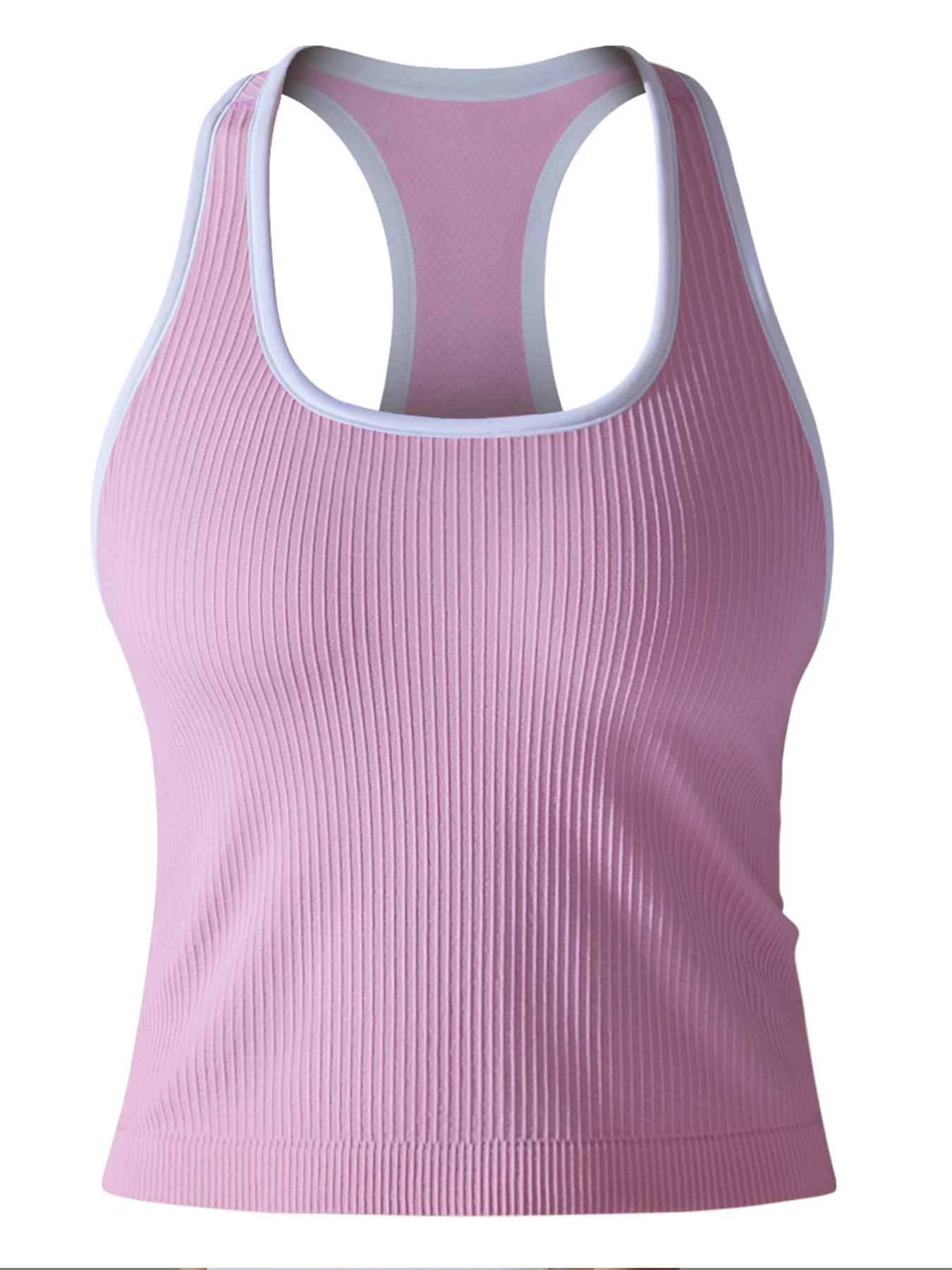 Women's Sleeveless Slim-Fit Sports Tank Top with Built-in Bra Pads - Breathable, Quick-Dry for Running & Yoga