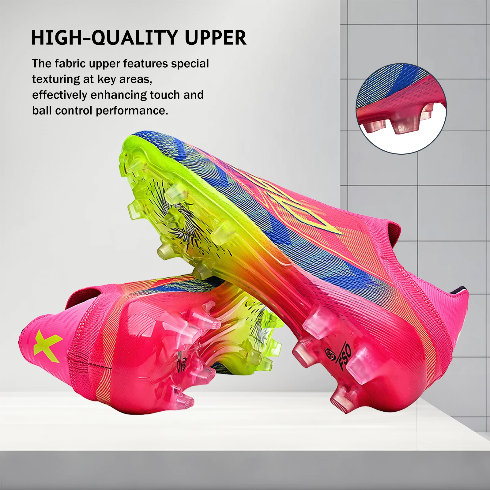 Upgraded Wear Resistant AG FG Football Shoes Skin-friendly PU Fabric Hard TPU Stud Stable Support Outdoor Natural Grass Sports