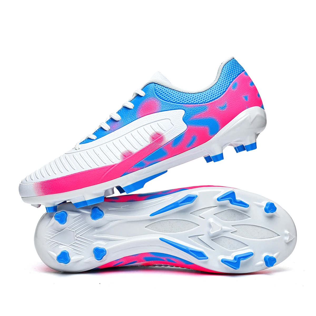 Upgraded Wear Resistant AG FG Football Shoes Skin-friendly PU Fabric Hard TPU Stud Stable Support Outdoor Natural Grass Sports