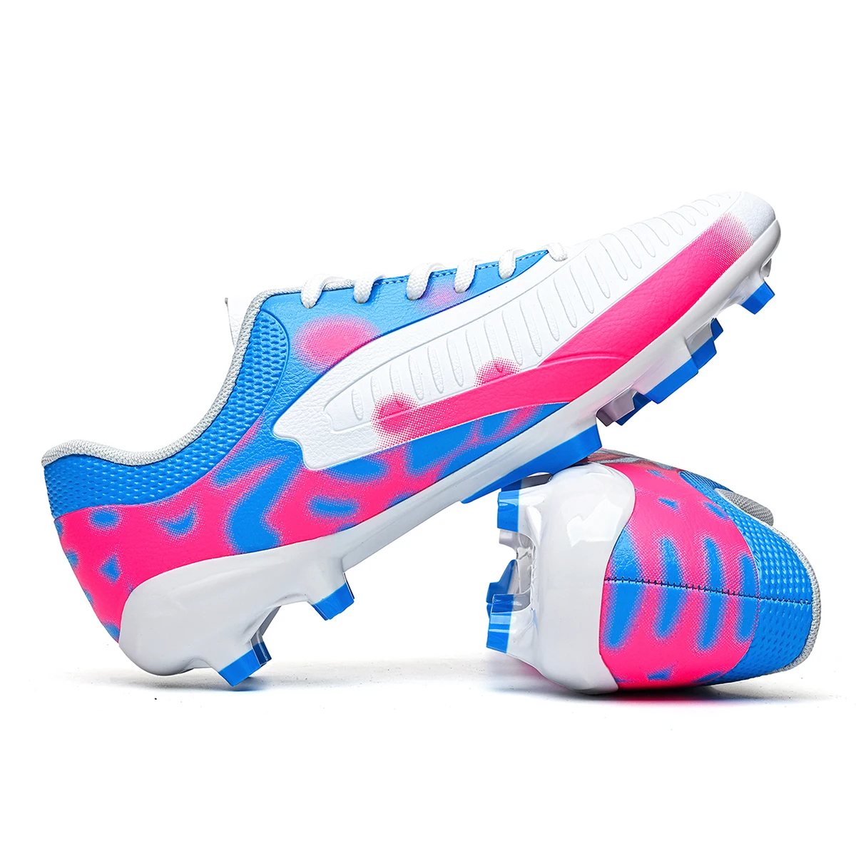 Upgraded Wear Resistant AG FG Football Shoes Skin-friendly PU Fabric Hard TPU Stud Stable Support Outdoor Natural Grass Sports