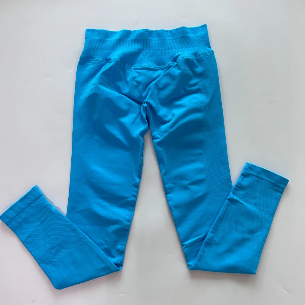 No Logo Gym Leggings Women Seamless Yoga Pants High Waist Low Ribbed Band Fitness Leggings Fitness Sweat Wicking Workout Tights