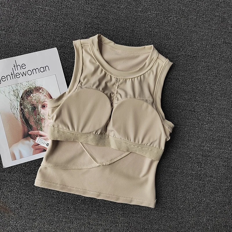 Women's High-Strength Shockproof Yoga Sports Bra Padded Push-Up Gym Bra Fitness Vest Top Running Gym Bra Sports Underwear