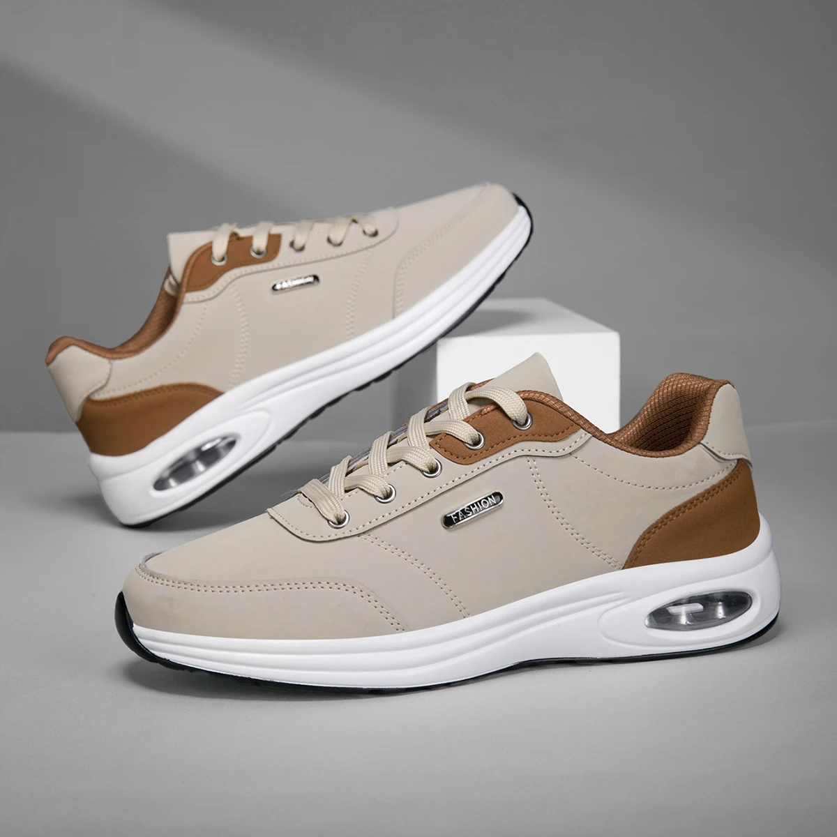 New Men's Shoes Spring Autumn Waterproof Walking Shoes Non-Slip Cushioning Men's Casual Leather Sports Shoes Men's Tennis Shoes