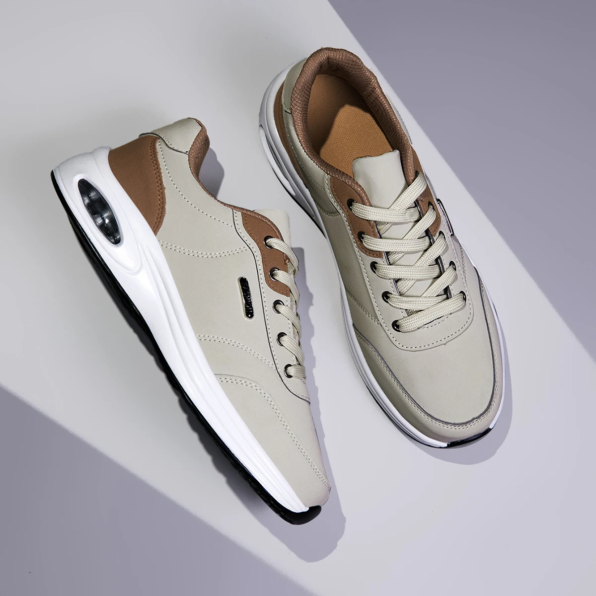New Men's Shoes Spring Autumn Waterproof Walking Shoes Non-Slip Cushioning Men's Casual Leather Sports Shoes Men's Tennis Shoes
