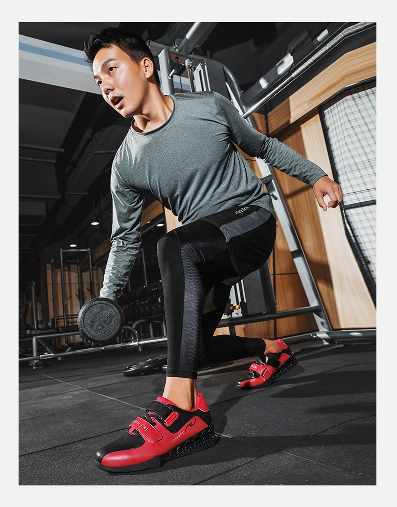 Men Weightlifting Squat Original Deadlift Professional Shoes Non Slip Sneakers Training Sports Fitness Gym Weightlifting Shoes