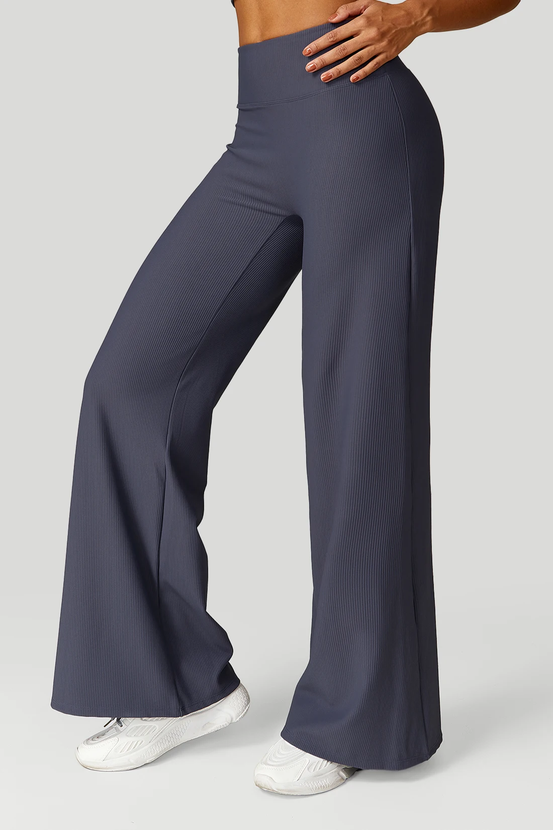 Women Wide-leg Yoga Pants High Waist Stretchy Solid Color Leggings Running Workout Casual Sports Straight-Leg Pants Femme