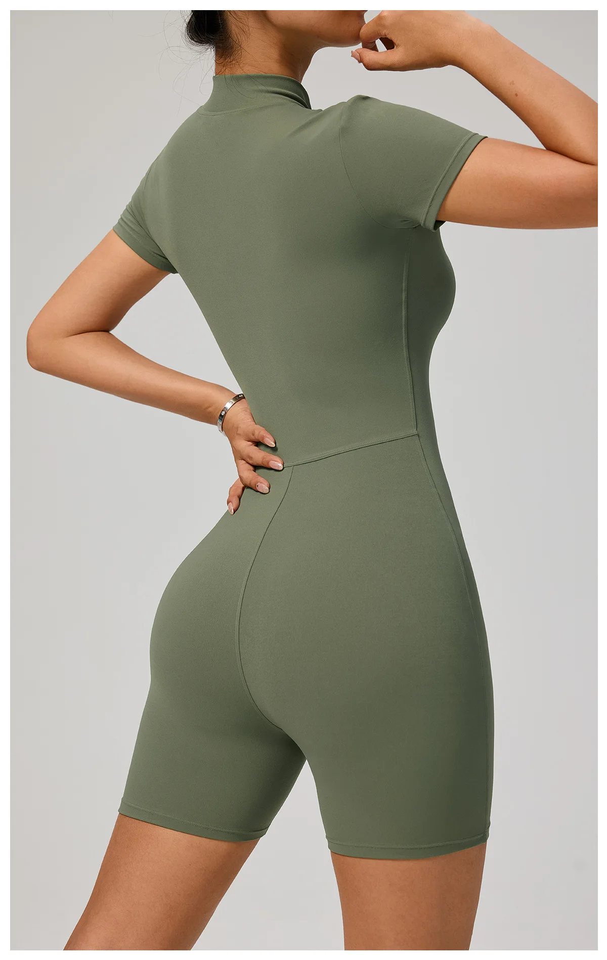 New Zipper Jumpsuit Women Short Sleeves Clothing Sportswear Woman Gym Yoga Sport Sets Nylon Workout Sets Women Tracksuit