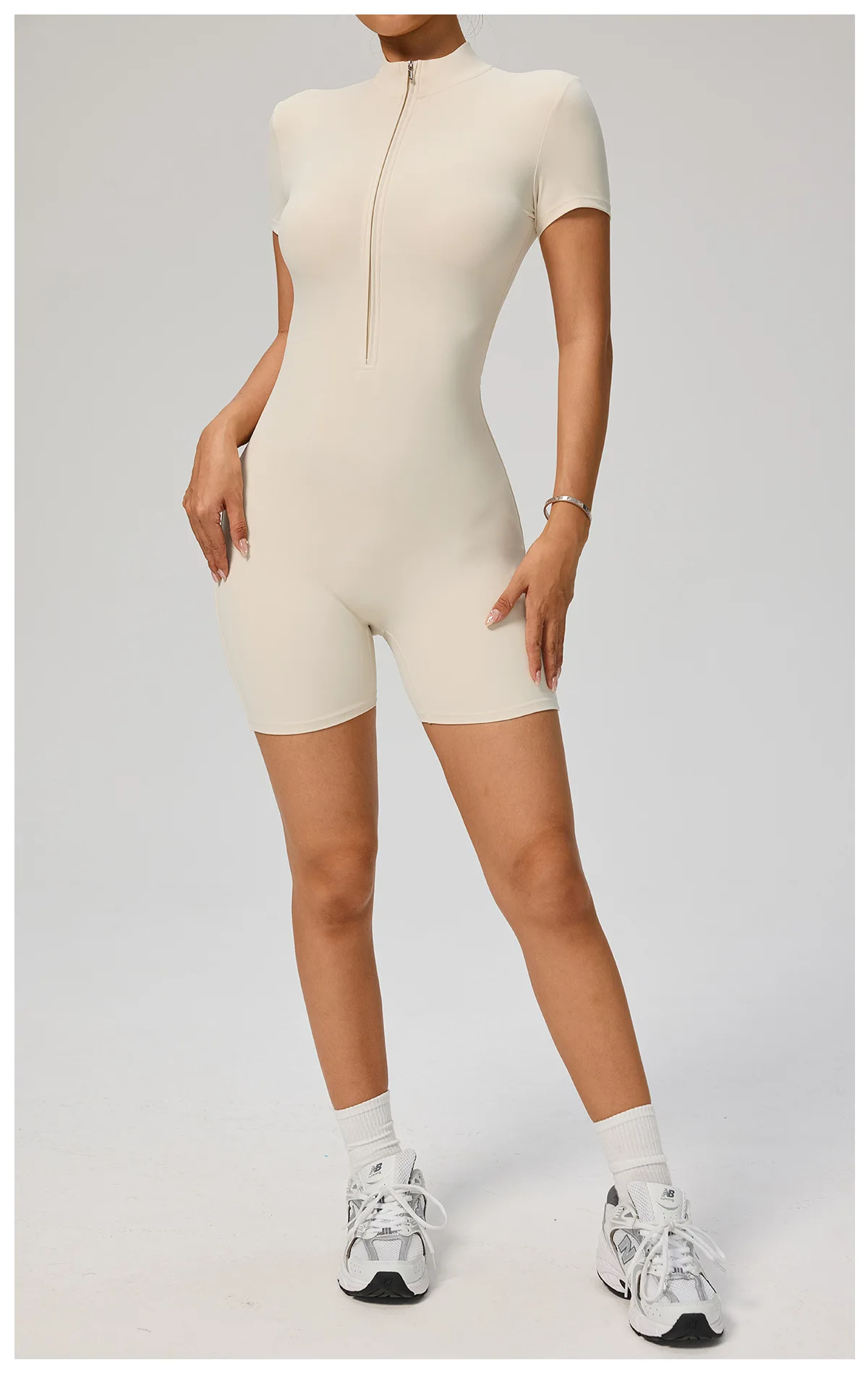 New Zipper Jumpsuit Women Short Sleeves Clothing Sportswear Woman Gym Yoga Sport Sets Nylon Workout Sets Women Tracksuit