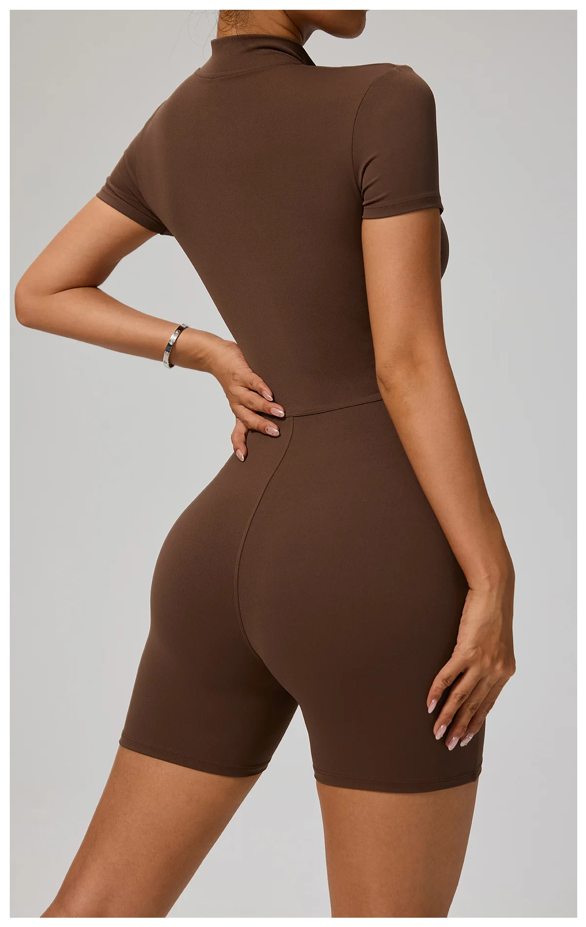 New Zipper Jumpsuit Women Short Sleeves Clothing Sportswear Woman Gym Yoga Sport Sets Nylon Workout Sets Women Tracksuit