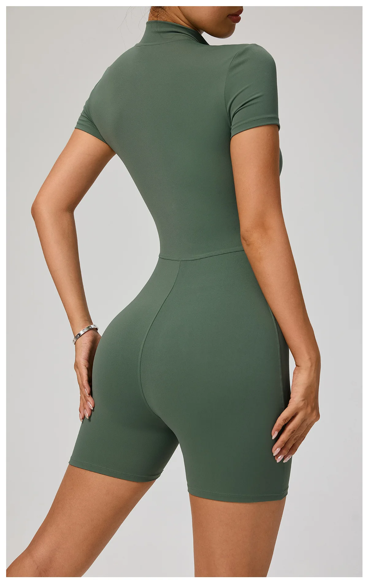 New Zipper Jumpsuit Women Short Sleeves Clothing Sportswear Woman Gym Yoga Sport Sets Nylon Workout Sets Women Tracksuit