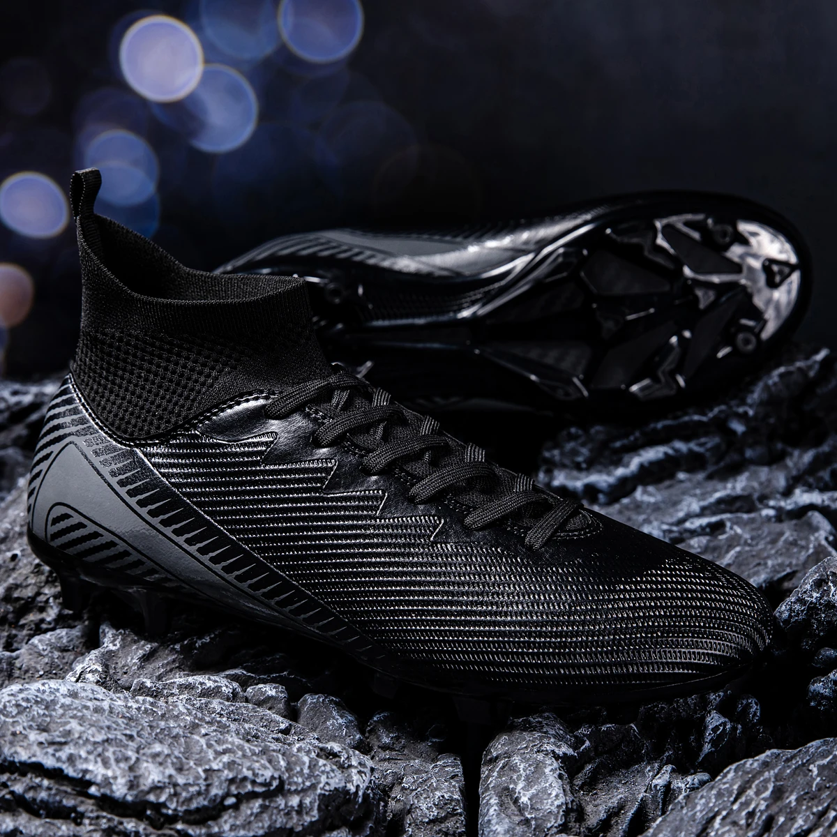 All-weather Adult AG FG Soccer Cleats Blend PU Fabric Hard-wearing TPU Outsole Strong Grip For All Seasons Natural Grass Sports