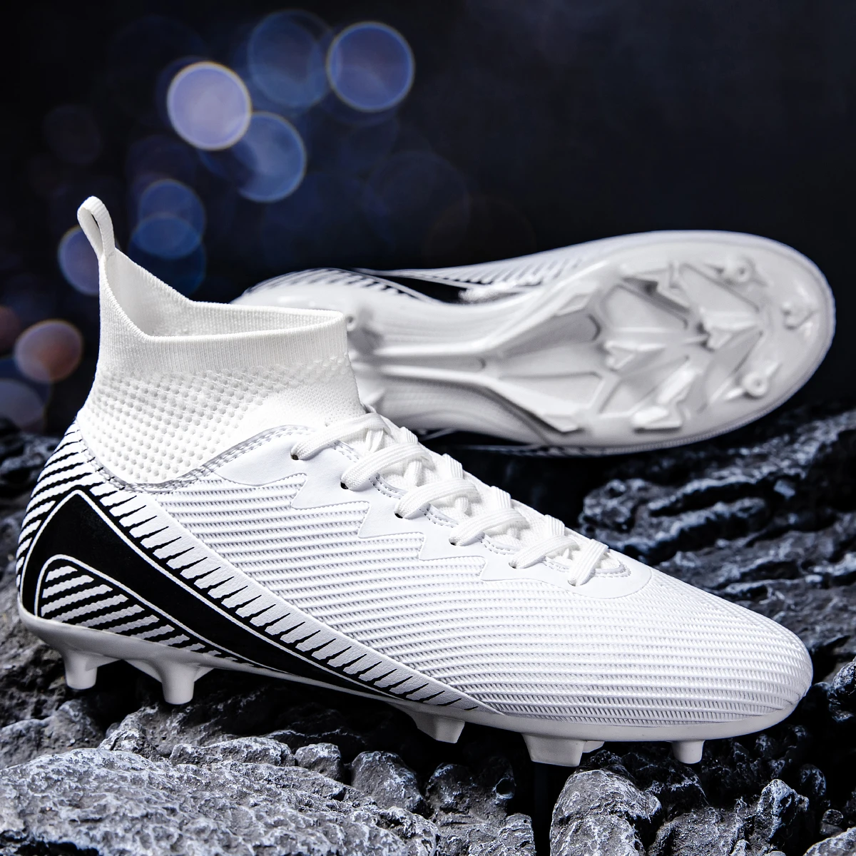 All-weather Adult AG FG Soccer Cleats Blend PU Fabric Hard-wearing TPU Outsole Strong Grip For All Seasons Natural Grass Sports