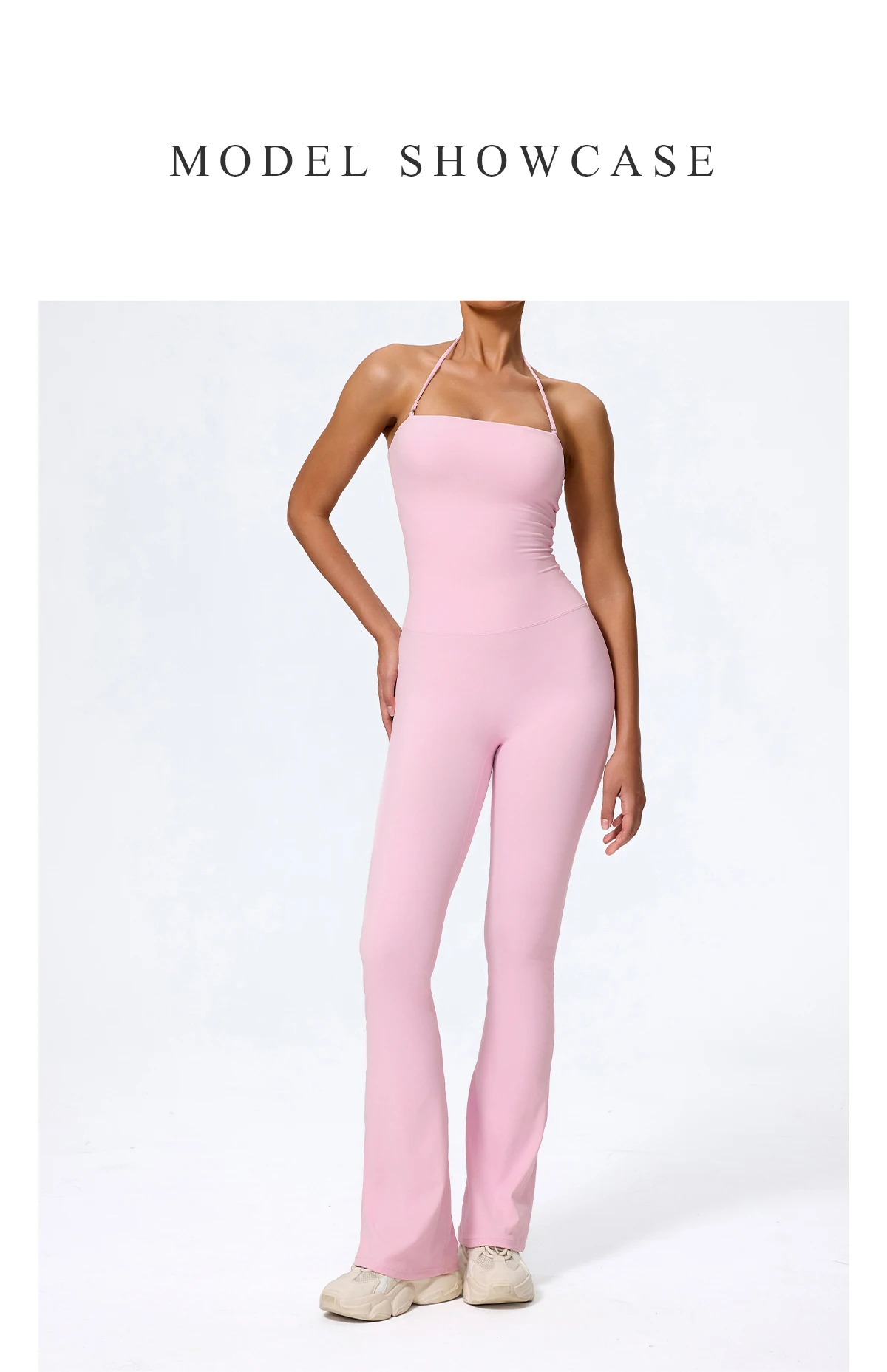 New Summer Women Sleeveless Hang Neck Jumpsuit Backless Flared Activewear Female Yoga Clothes Sport Outfit For Woman Overalls