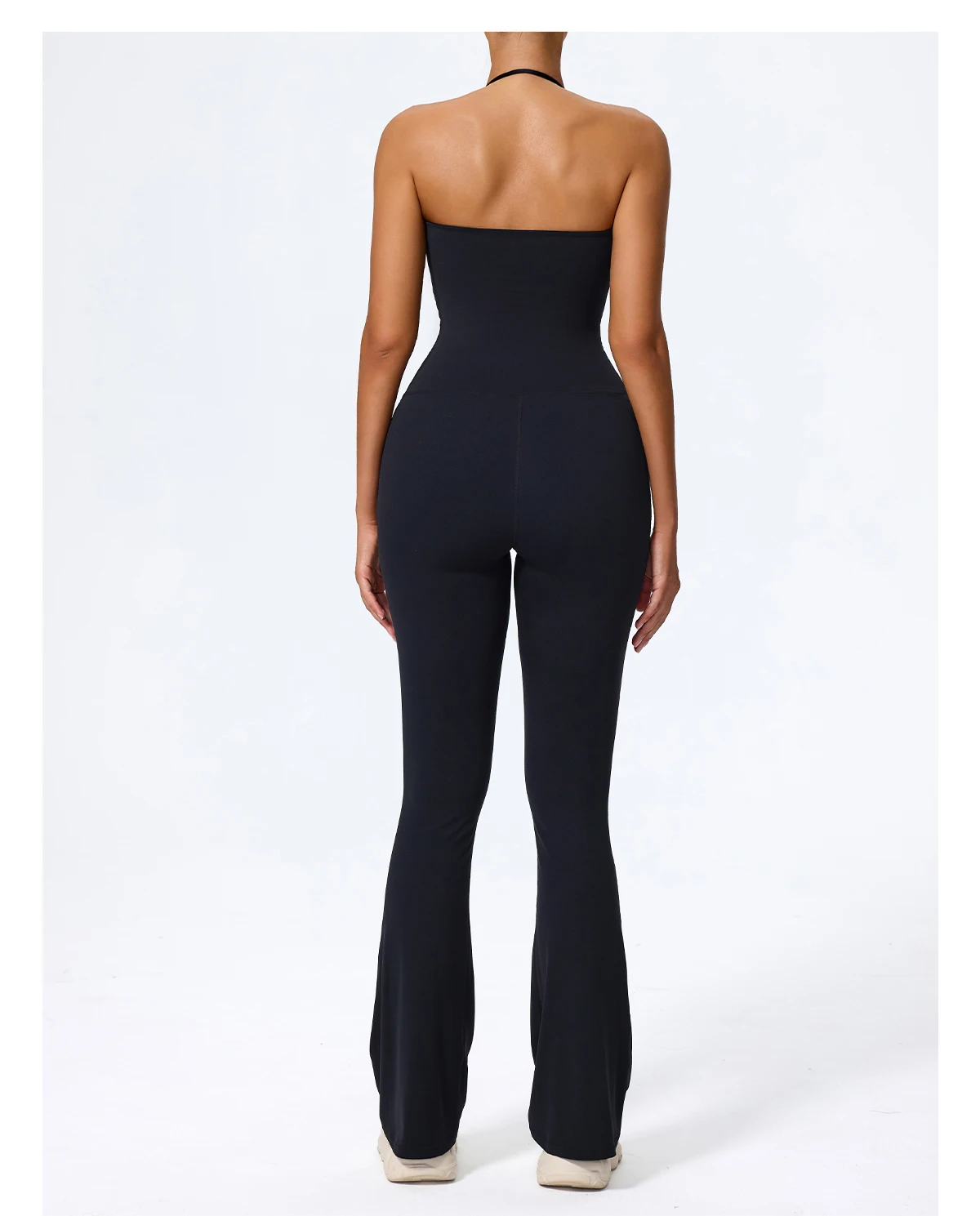 New Summer Women Sleeveless Hang Neck Jumpsuit Backless Flared Activewear Female Yoga Clothes Sport Outfit For Woman Overalls