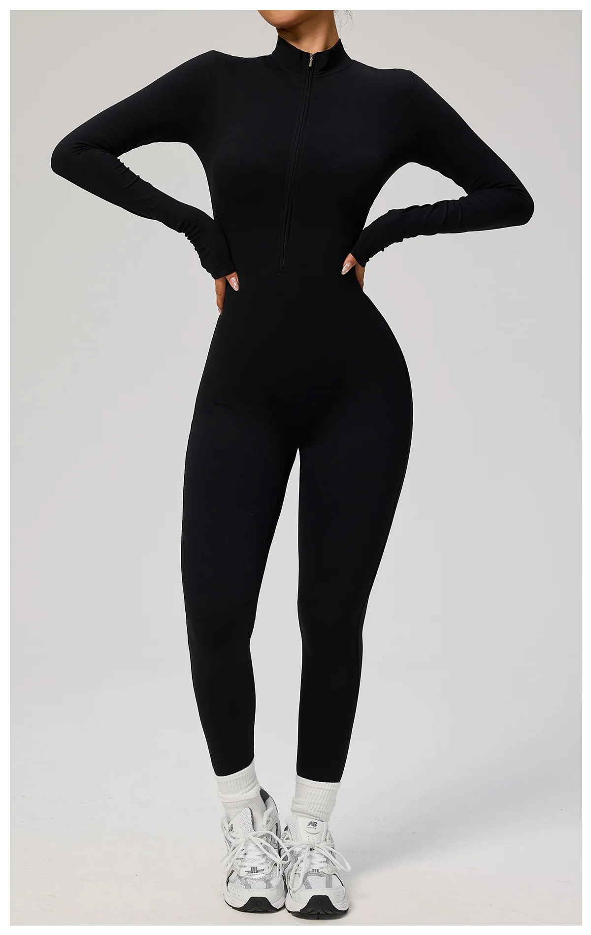 SOISOU Zipper Jumpsuit Women Quick Dry Clothing Sportswear Woman Gym Yoga Sport Sets Spandex Nylon Workout Sets Women Tracksuit