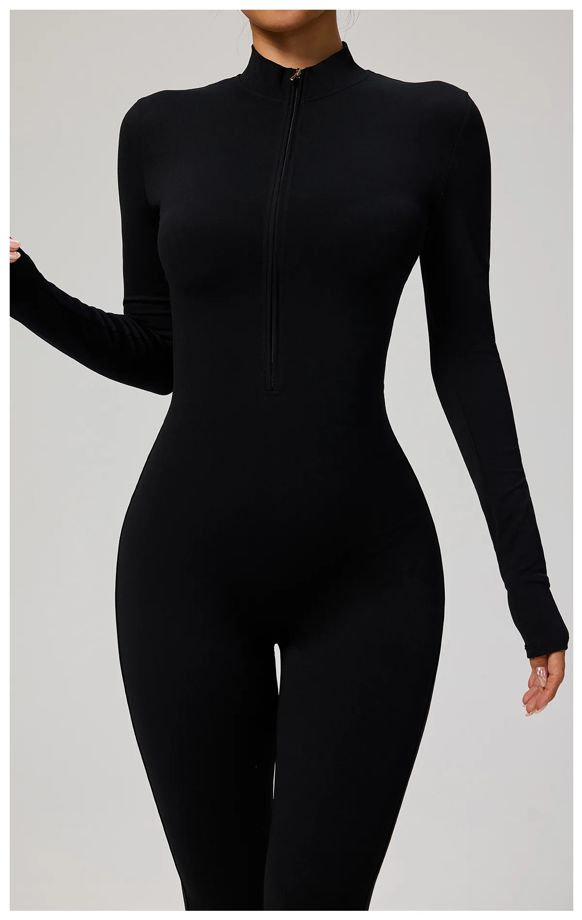 SOISOU Zipper Jumpsuit Women Quick Dry Clothing Sportswear Woman Gym Yoga Sport Sets Spandex Nylon Workout Sets Women Tracksuit