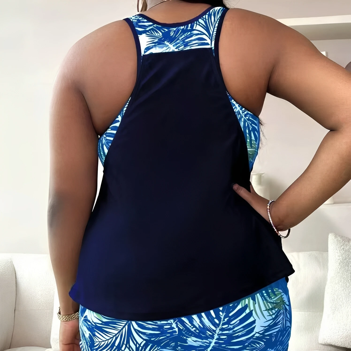 2026 Large Plus Size Tankini High Waist Swimsuit Women Printed Swimwear Female Bathers Bathing Swimming Swim Suit 4XL