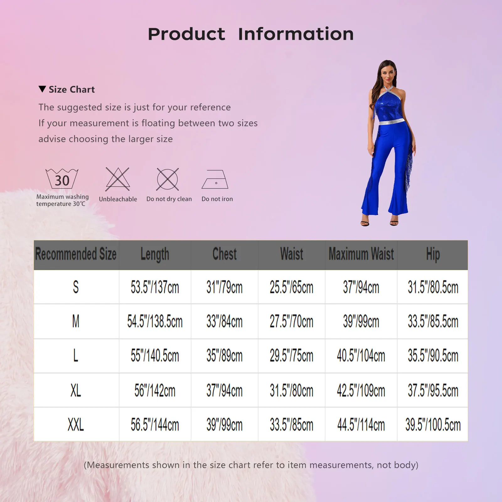 Women Hippie 70s Disco Costume Shiny Sequin Tassel Fringe Pants Retro Party One Piece Jumpsuit Prom Clubwear Latin Dancewear