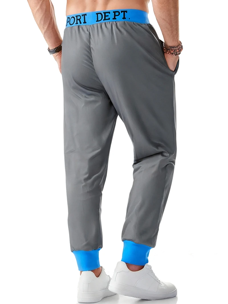 Letter Graphic Print Sweatpants for Men Hip Hop Joggers Sports Athletic Pants for Workout Casual Elastic Waist Lounge Trousers