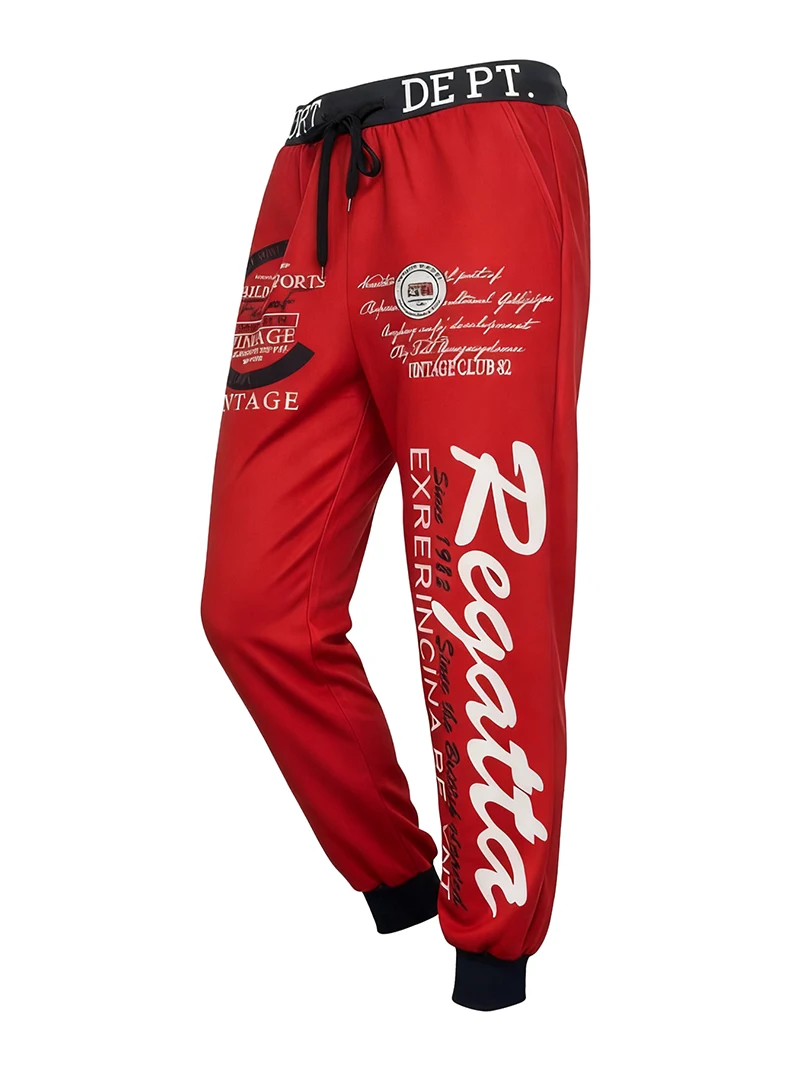 Letter Graphic Print Sweatpants for Men Hip Hop Joggers Sports Athletic Pants for Workout Casual Elastic Waist Lounge Trousers