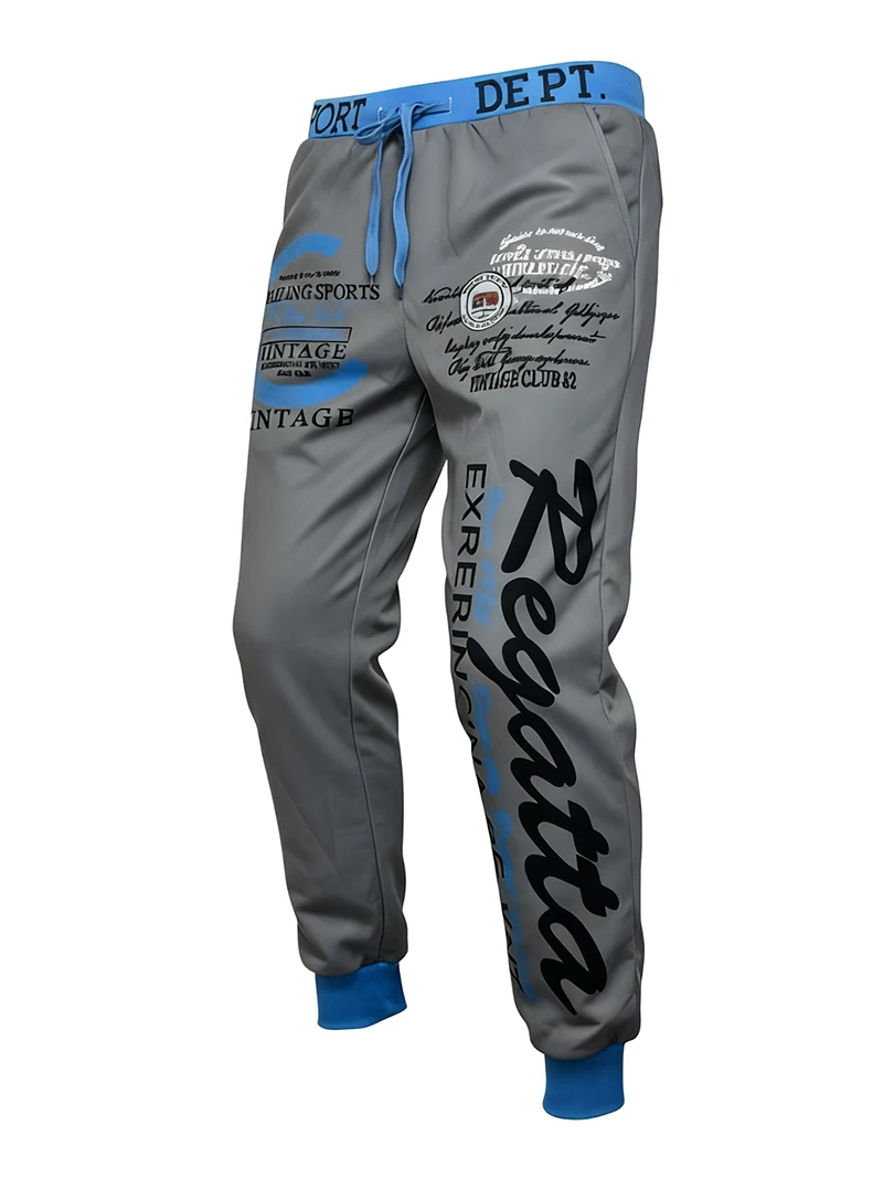 Letter Graphic Print Sweatpants for Men Hip Hop Joggers Sports Athletic Pants for Workout Casual Elastic Waist Lounge Trousers