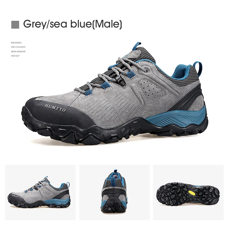HUMTTO Waterproof Shoes for Men Hiking Shoes Leather Mens Sports Luxury Designer Outdoor Climbing Trekking Walking Sneakers Man