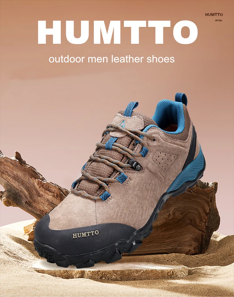 HUMTTO Waterproof Shoes for Men Hiking Shoes Leather Mens Sports Luxury Designer Outdoor Climbing Trekking Walking Sneakers Man