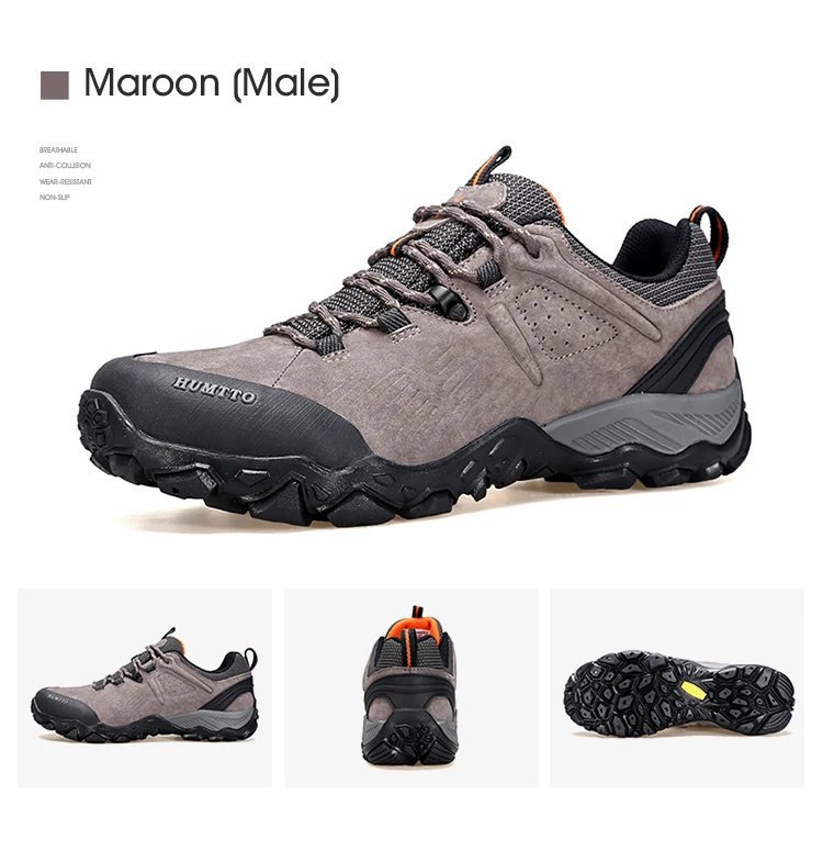 HUMTTO Waterproof Shoes for Men Hiking Shoes Leather Mens Sports Luxury Designer Outdoor Climbing Trekking Walking Sneakers Man