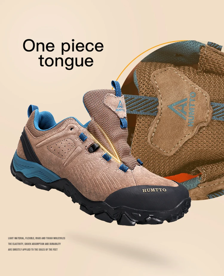 HUMTTO Waterproof Shoes for Men Hiking Shoes Leather Mens Sports Luxury Designer Outdoor Climbing Trekking Walking Sneakers Man