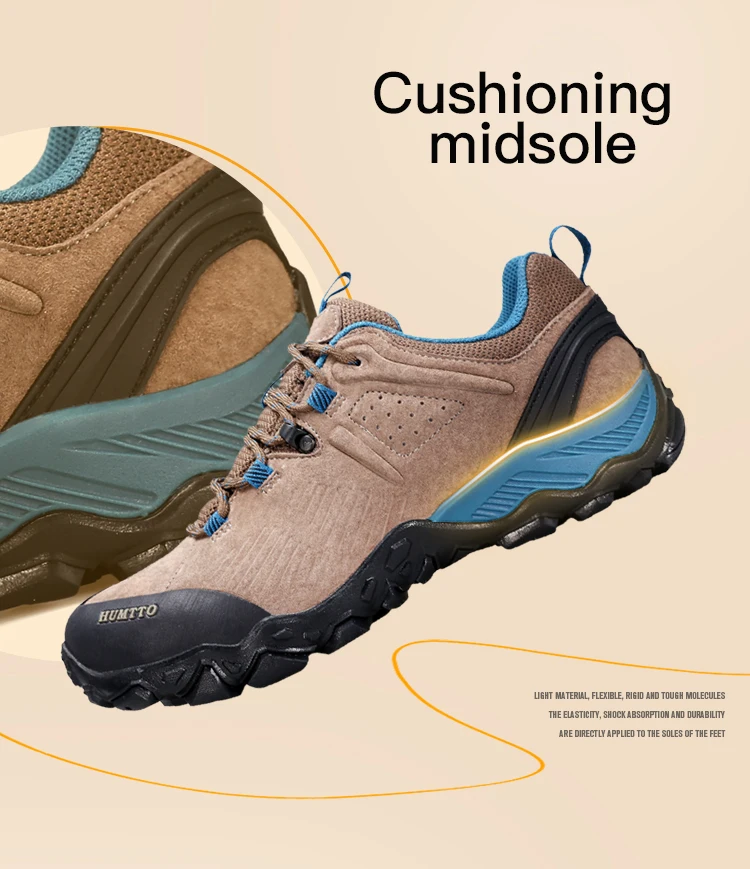 HUMTTO Waterproof Shoes for Men Hiking Shoes Leather Mens Sports Luxury Designer Outdoor Climbing Trekking Walking Sneakers Man