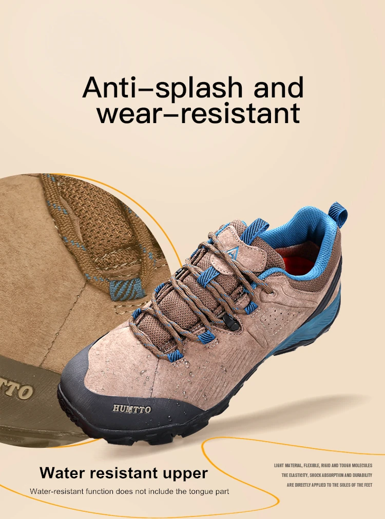 HUMTTO Waterproof Shoes for Men Hiking Shoes Leather Mens Sports Luxury Designer Outdoor Climbing Trekking Walking Sneakers Man