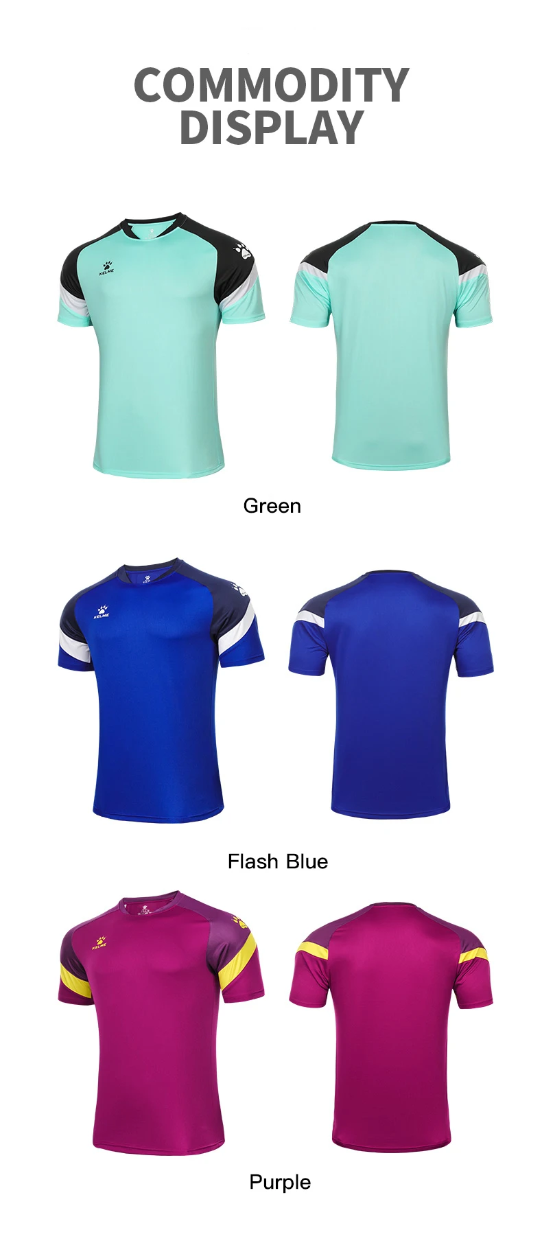 KELME Men's Soccer t-shirt Football T-shirts Short Sleeve Original Kid‘s ’Team Jersey Sportswear Customization 8151ZB1007