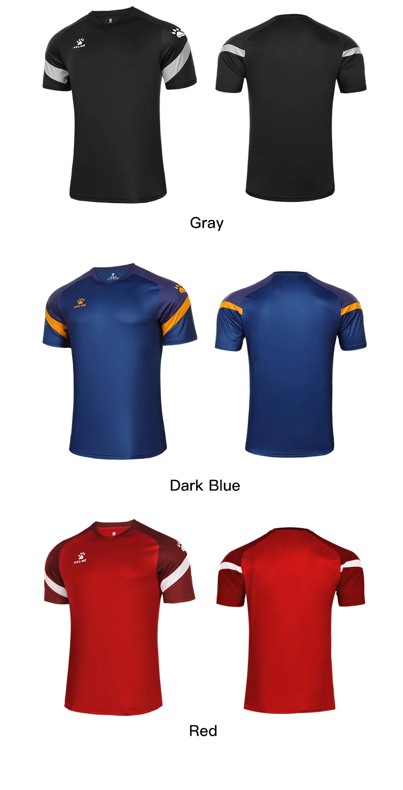 KELME Men's Soccer t-shirt Football T-shirts Short Sleeve Original Kid‘s ’Team Jersey Sportswear Customization 8151ZB1007