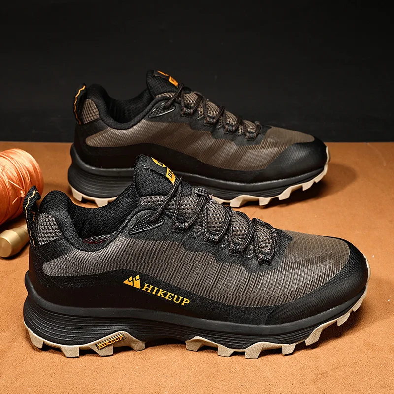 HIKEUP Outdoor Running Shoes Men Women Anti-skid Hiking Camping Sports Trail Male Safety Footwear Comfort Trekking Sneakers