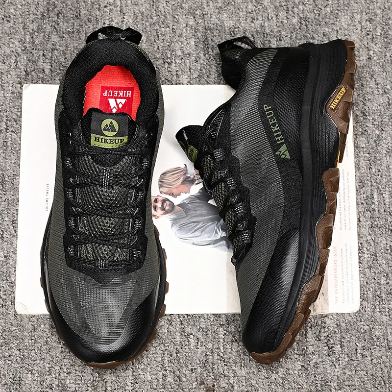HIKEUP Outdoor Running Shoes Men Women Anti-skid Hiking Camping Sports Trail Male Safety Footwear Comfort Trekking Sneakers