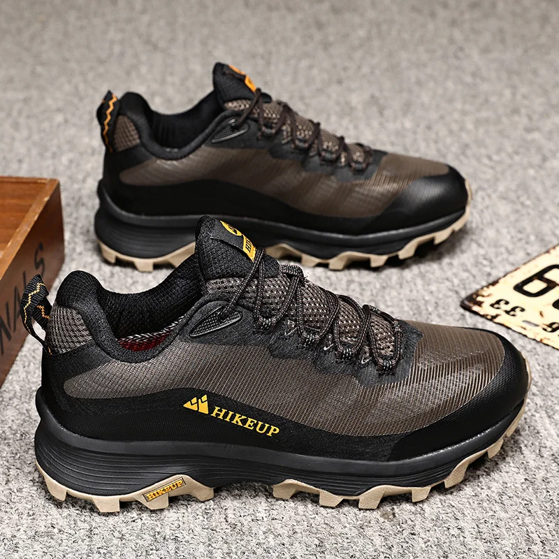 HIKEUP Outdoor Running Shoes Men Women Anti-skid Hiking Camping Sports Trail Male Safety Footwear Comfort Trekking Sneakers