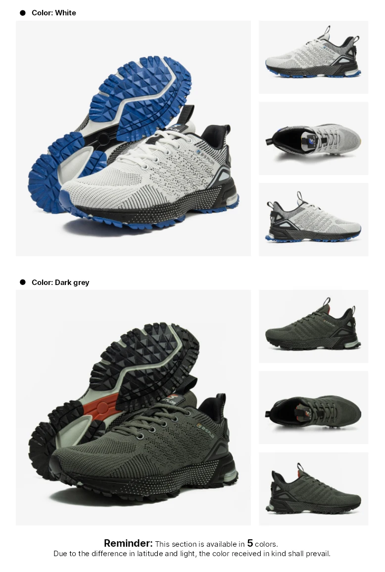 Baasploa Men Professional Running Shoes Breathable Training Shoes Lightweight Sneakers Non-Slip Track Tennis Walking Sport Shoe