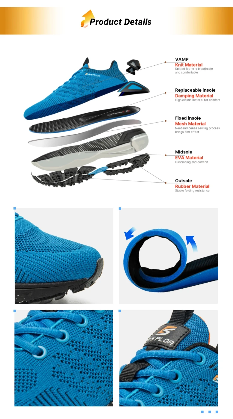 Baasploa Men Professional Running Shoes Breathable Training Shoes Lightweight Sneakers Non-Slip Track Tennis Walking Sport Shoe