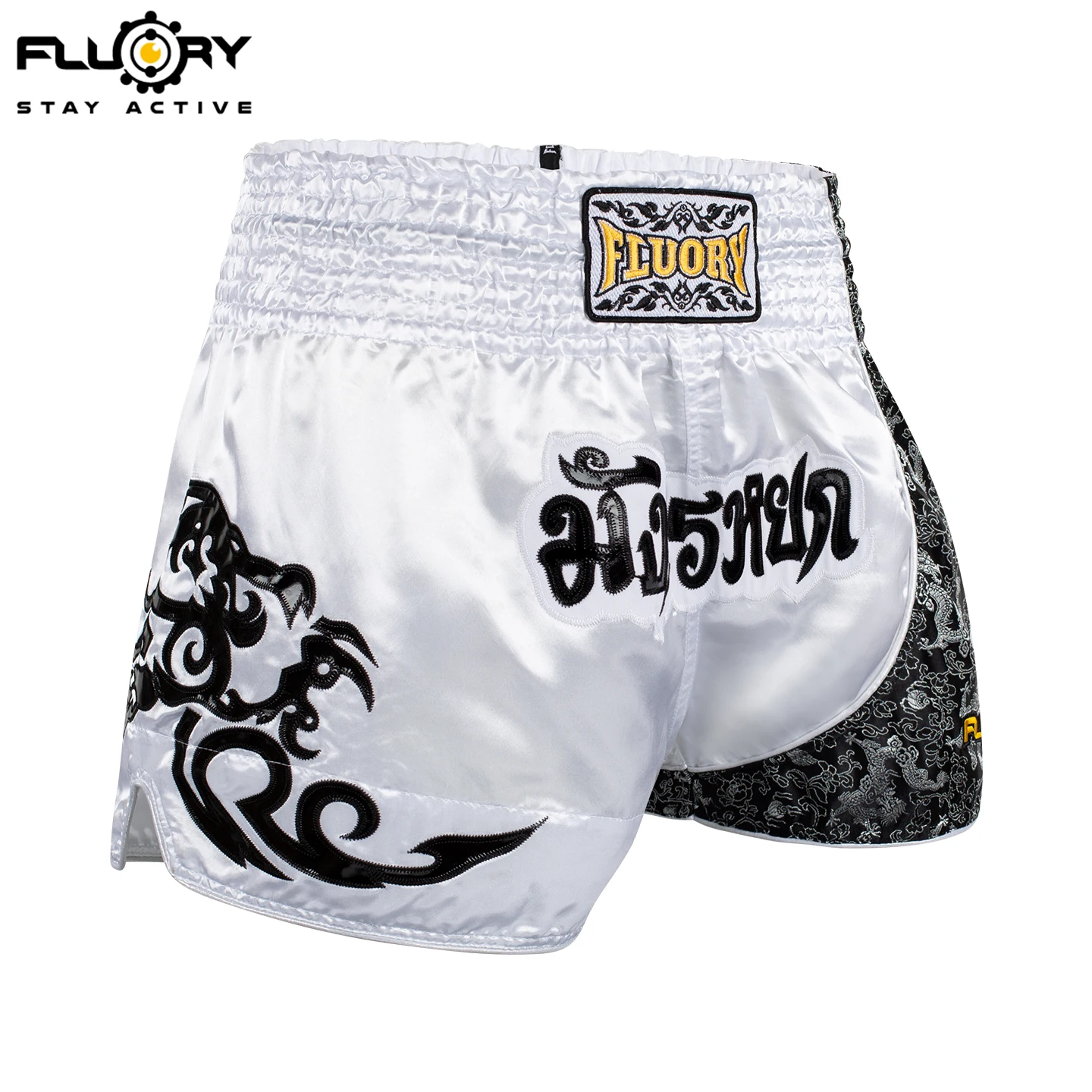 Fluory Printing Fight Shorts Boxing Shorts Embroidery Patches Muay Thai Shorts