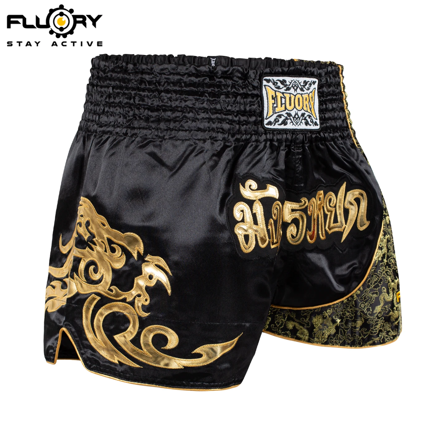 Fluory Printing Fight Shorts Boxing Shorts Embroidery Patches Muay Thai Shorts