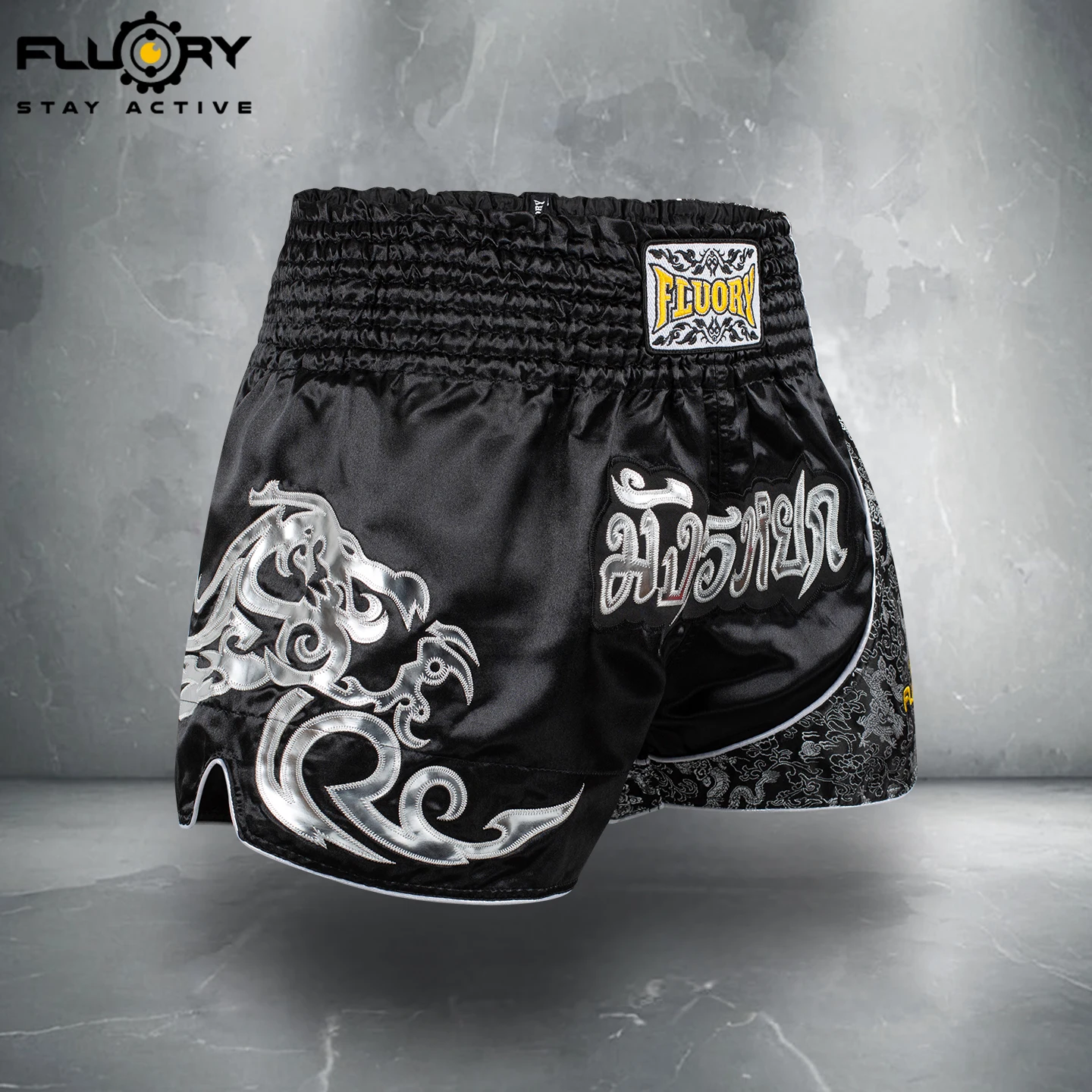 Fluory Printing Fight Shorts Boxing Shorts Embroidery Patches Muay Thai Shorts