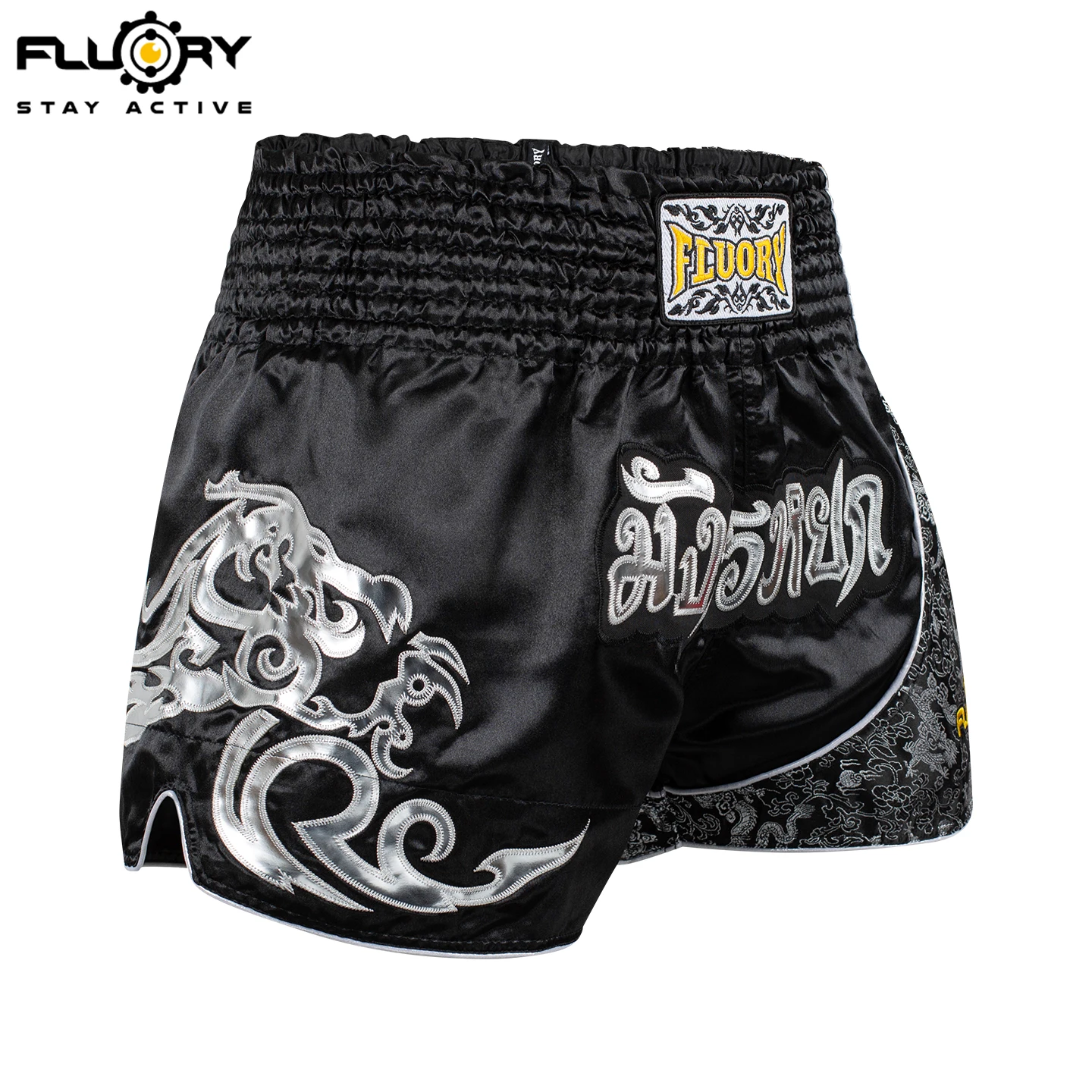 Fluory Printing Fight Shorts Boxing Shorts Embroidery Patches Muay Thai Shorts