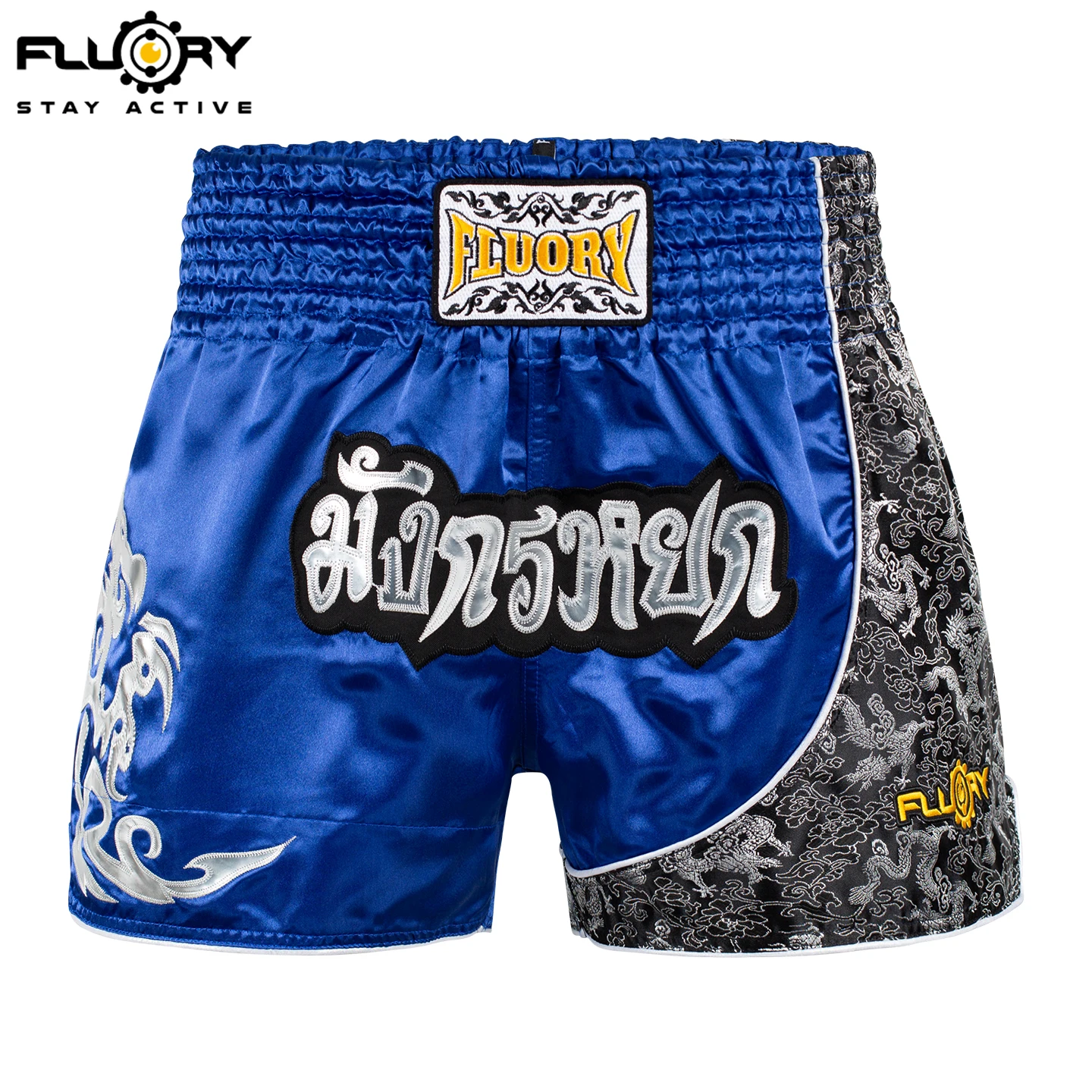 Fluory Printing Fight Shorts Boxing Shorts Embroidery Patches Muay Thai Shorts