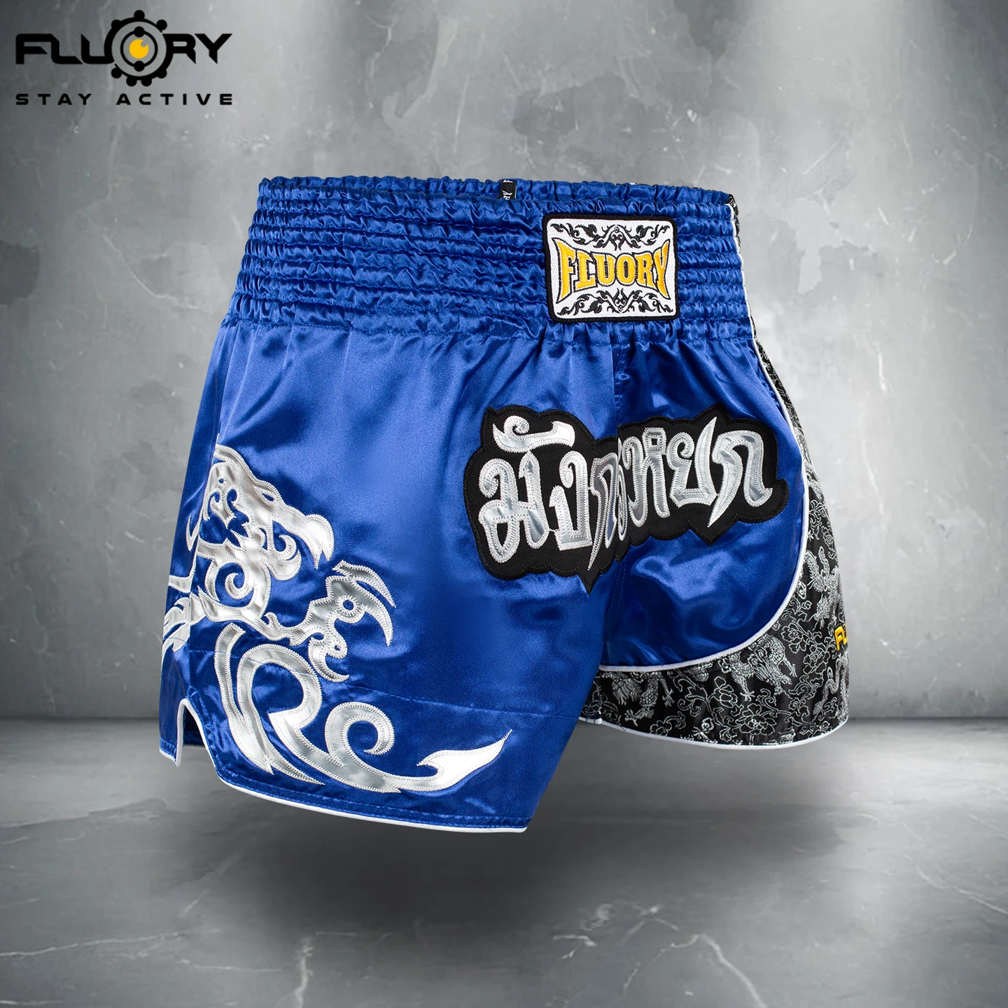 Fluory Printing Fight Shorts Boxing Shorts Embroidery Patches Muay Thai Shorts