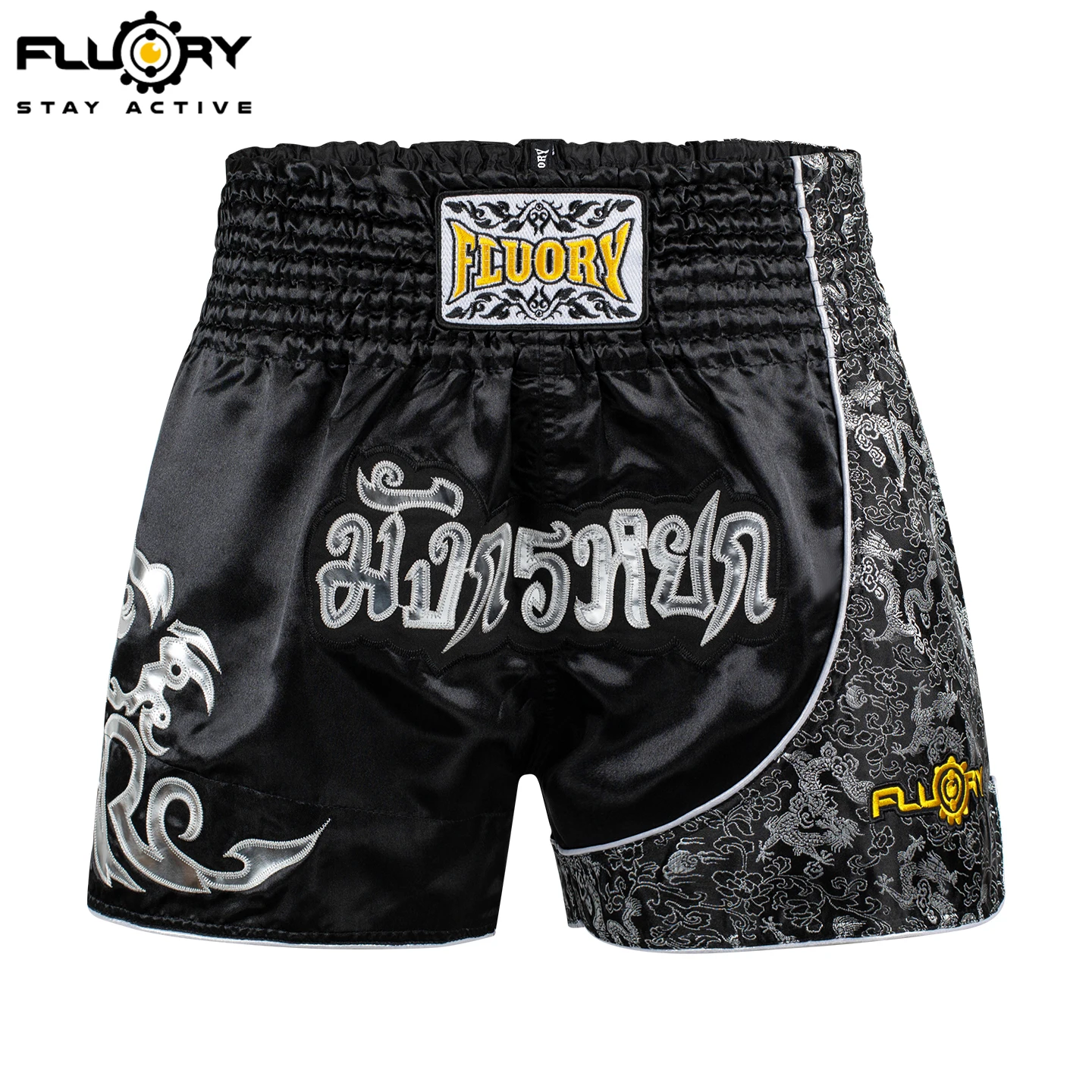 Fluory Printing Fight Shorts Boxing Shorts Embroidery Patches Muay Thai Shorts
